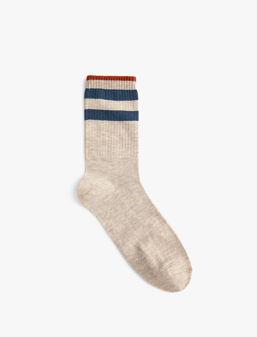  Erkek Basic Soket Çorap Renk Bloklu