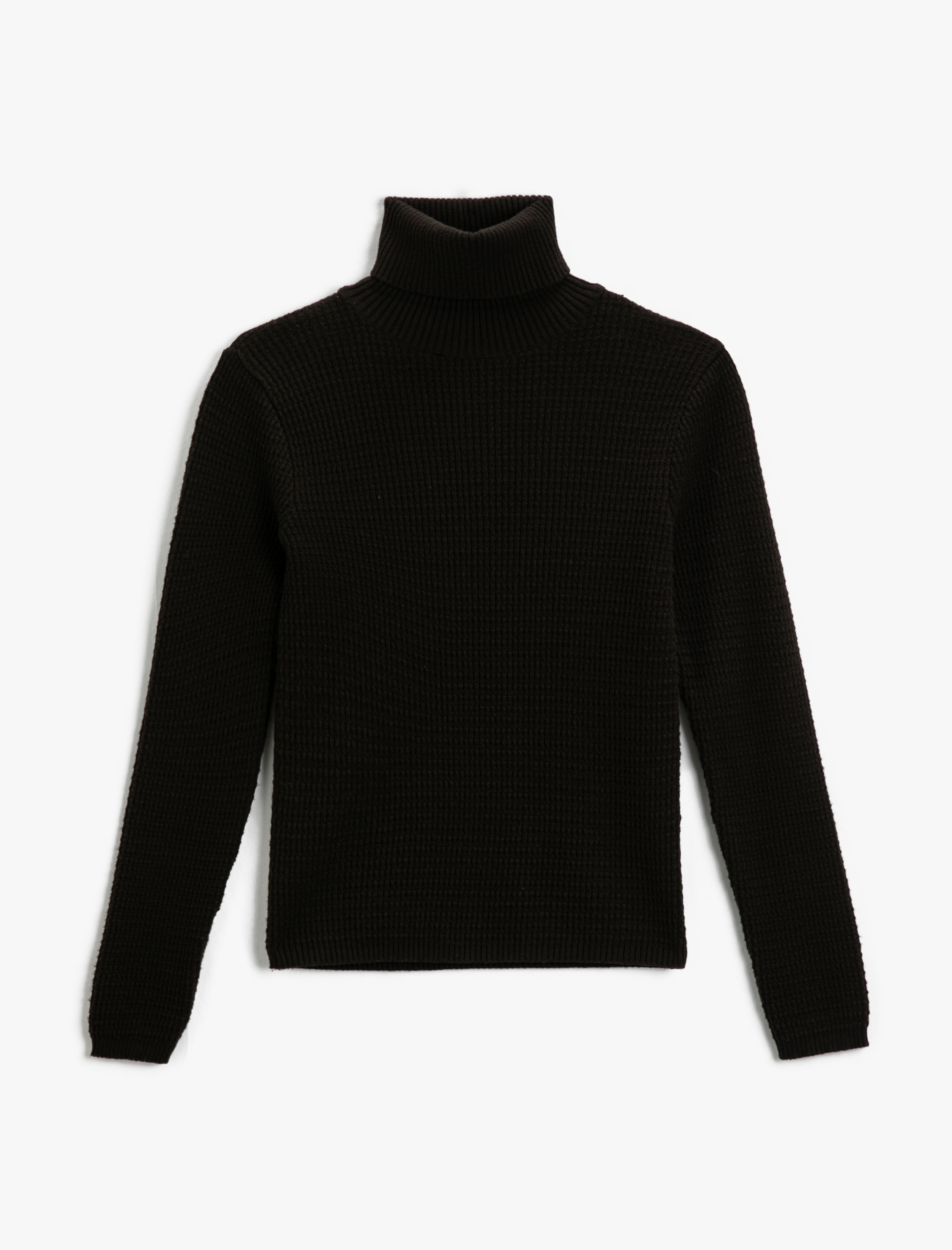   Slim Fit Ribanalı Boğazlı Triko Kazak