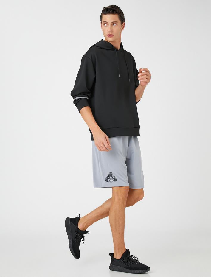  Basic Spor Şort Basketbol Baskılı Beli Bağcıklı Cepli