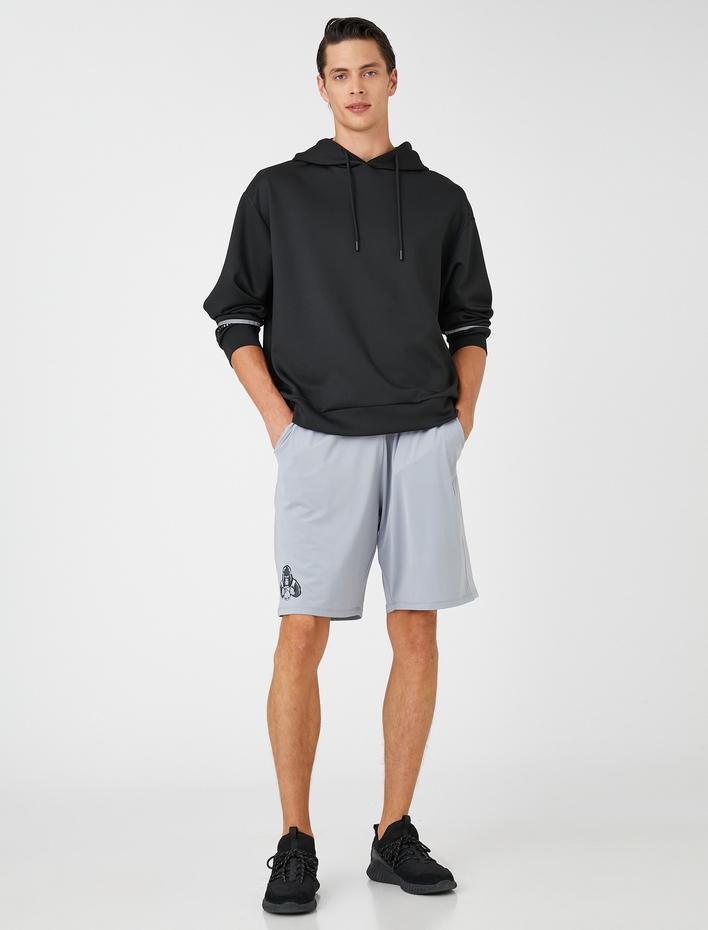  Basic Spor Şort Basketbol Baskılı Beli Bağcıklı Cepli