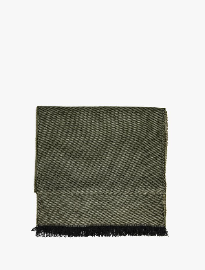 Erkek Basic Uzun Atkı İnce Püskül Detaylı