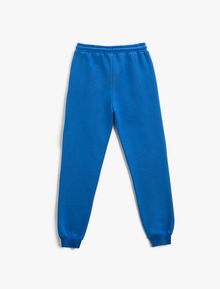 Erkek Çocuk Jogger Eşofman Altı Cepli Beli Bağlamalı Baskı Detaylı