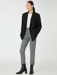 Beli Bağlamalı Pantolon Rahat Kesim Dar Paça