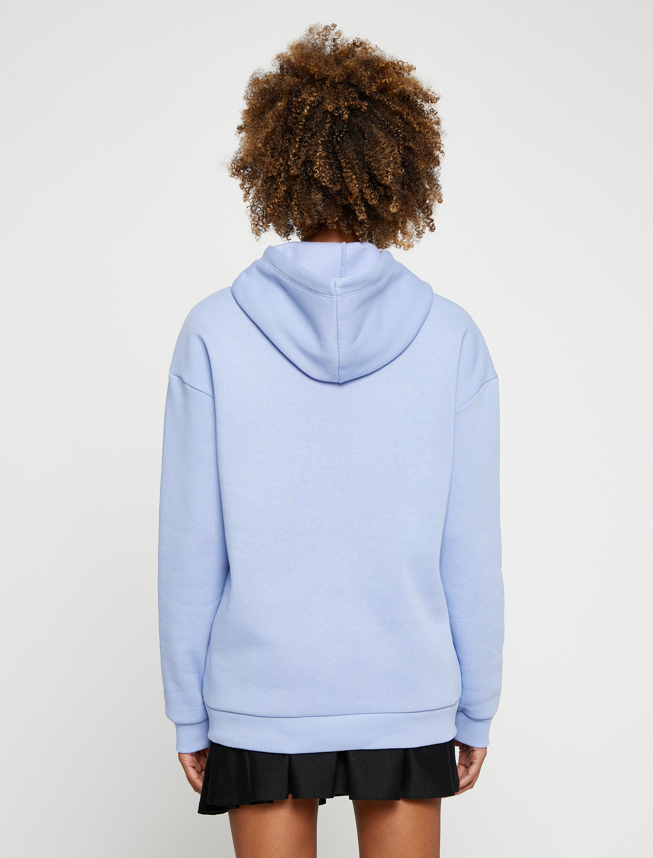   Şardonlu Oversize Sweatshirt Kapüşonlu Baskılı Uzun Kollu