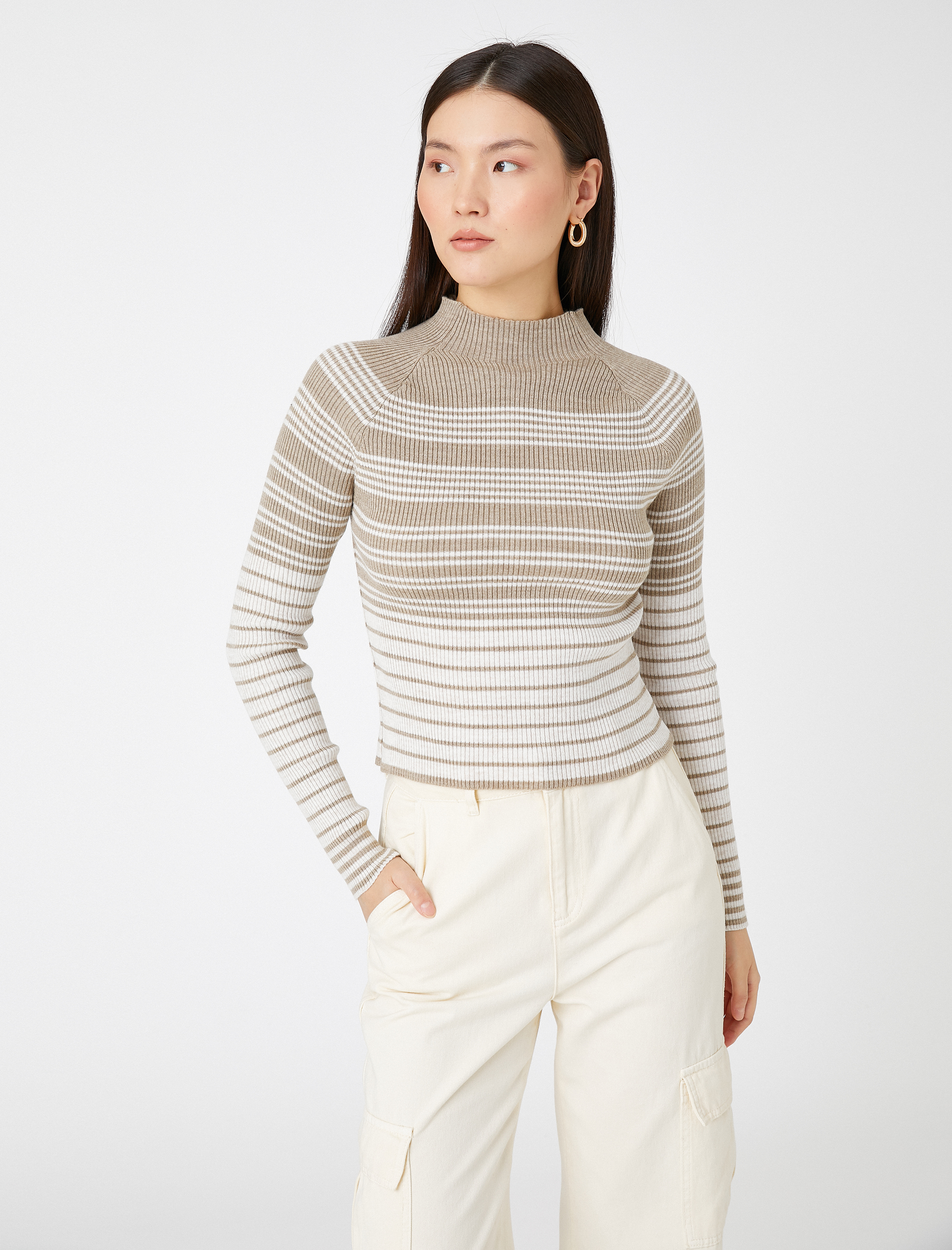   Balıkçı Yaka Kazak Kaşmir Dokulu