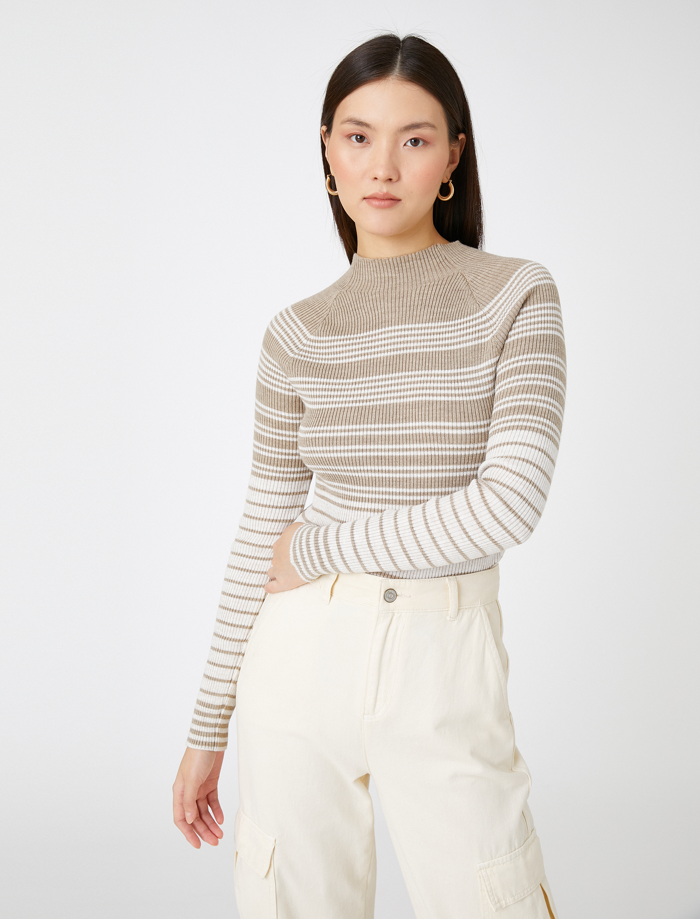   Balıkçı Yaka Kazak Kaşmir Dokulu