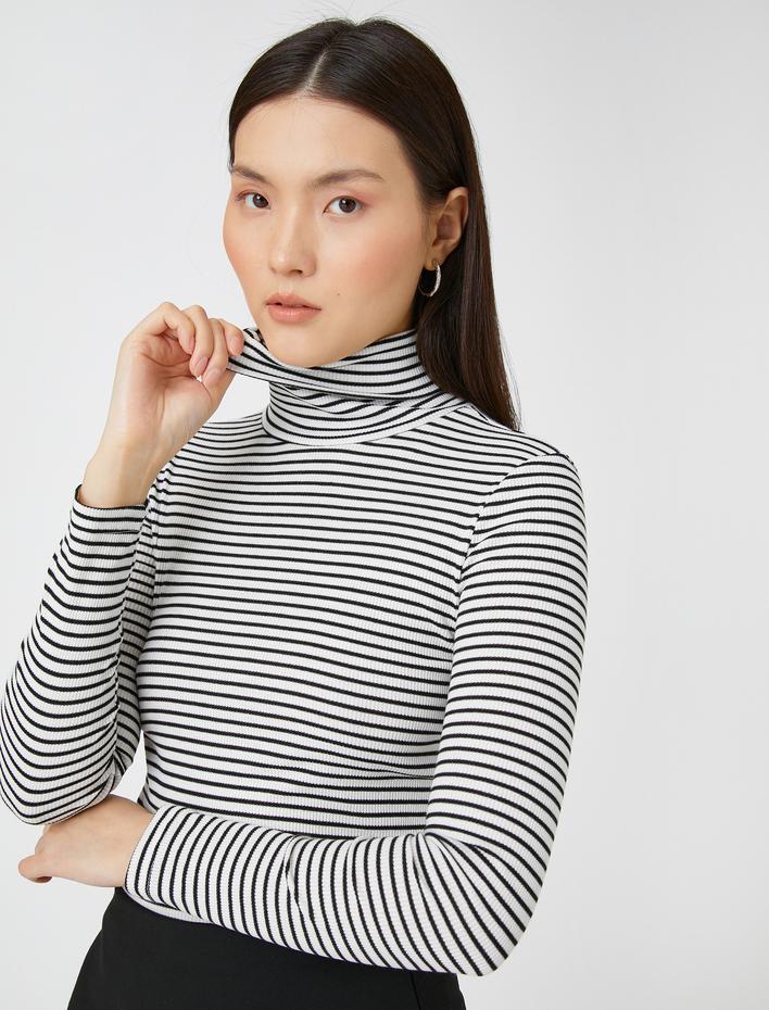  Boğazlı Tişört Uzun Kollu