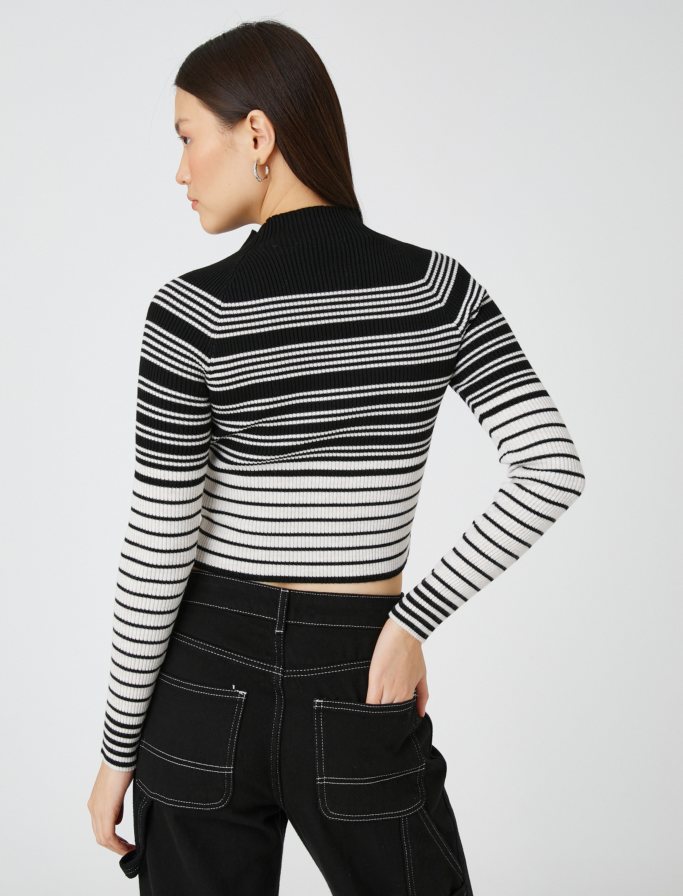   Balıkçı Yaka Kazak Kaşmir Dokulu