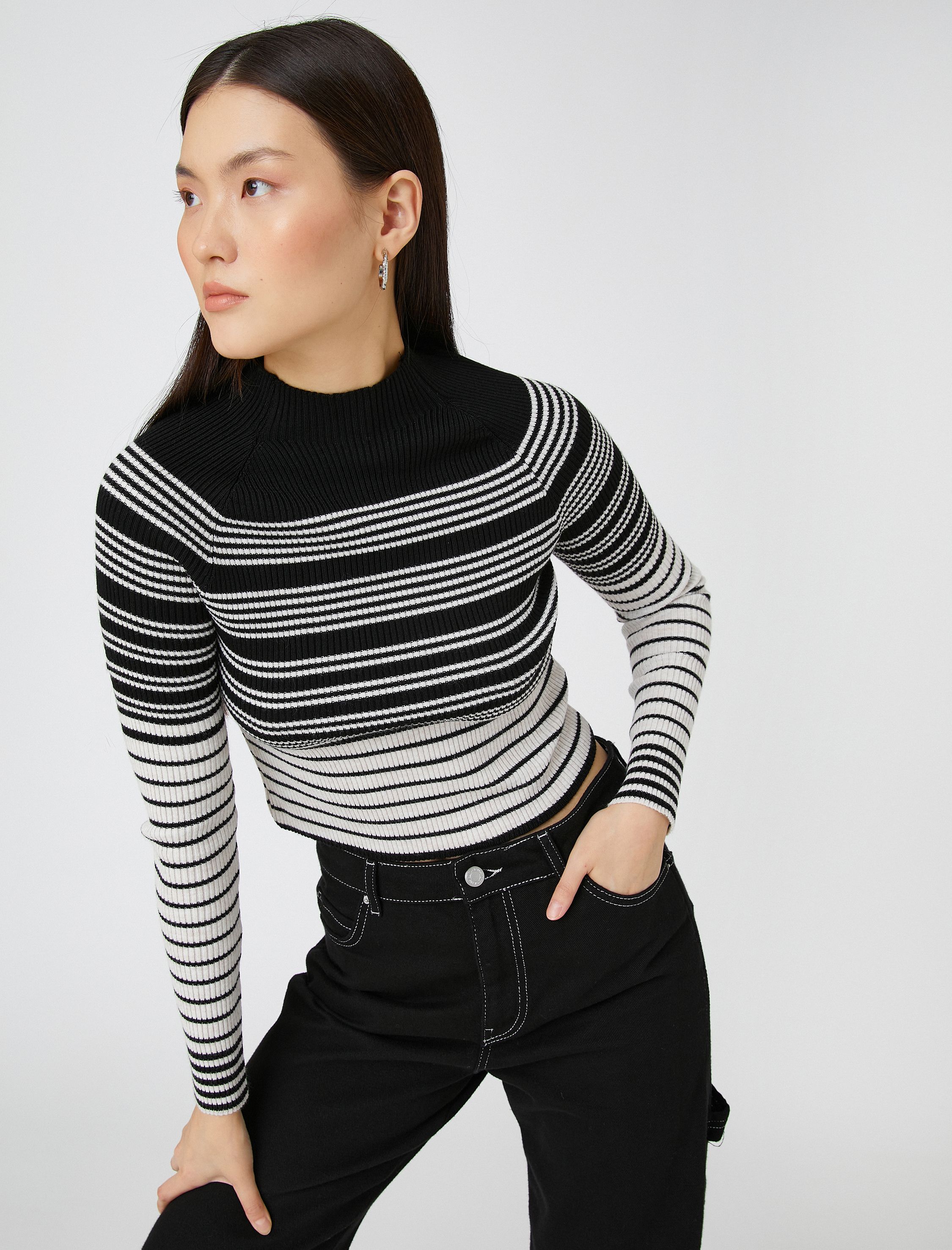   Balıkçı Yaka Kazak Kaşmir Dokulu