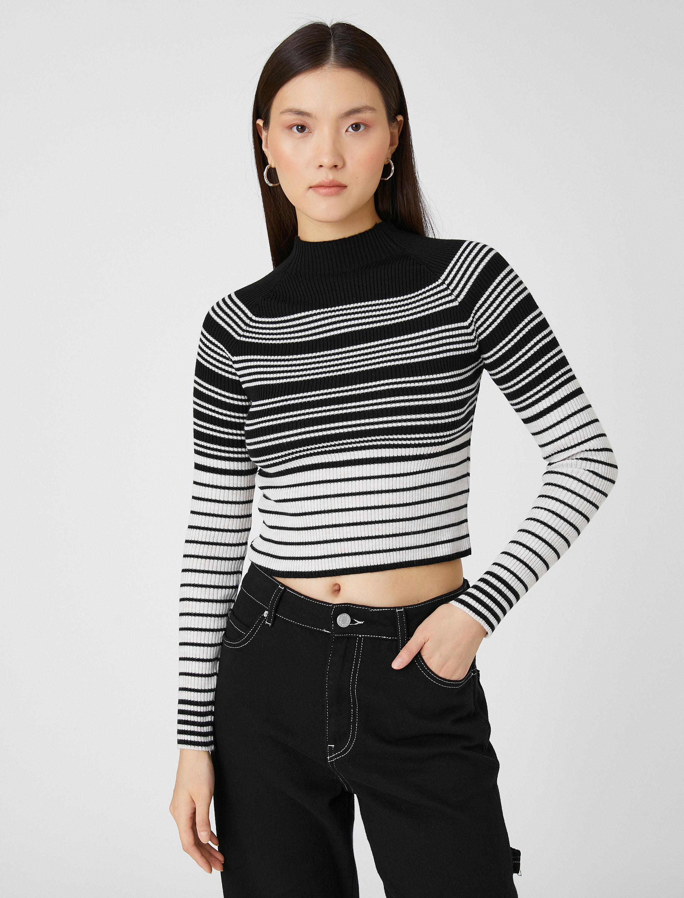   Balıkçı Yaka Kazak Kaşmir Dokulu