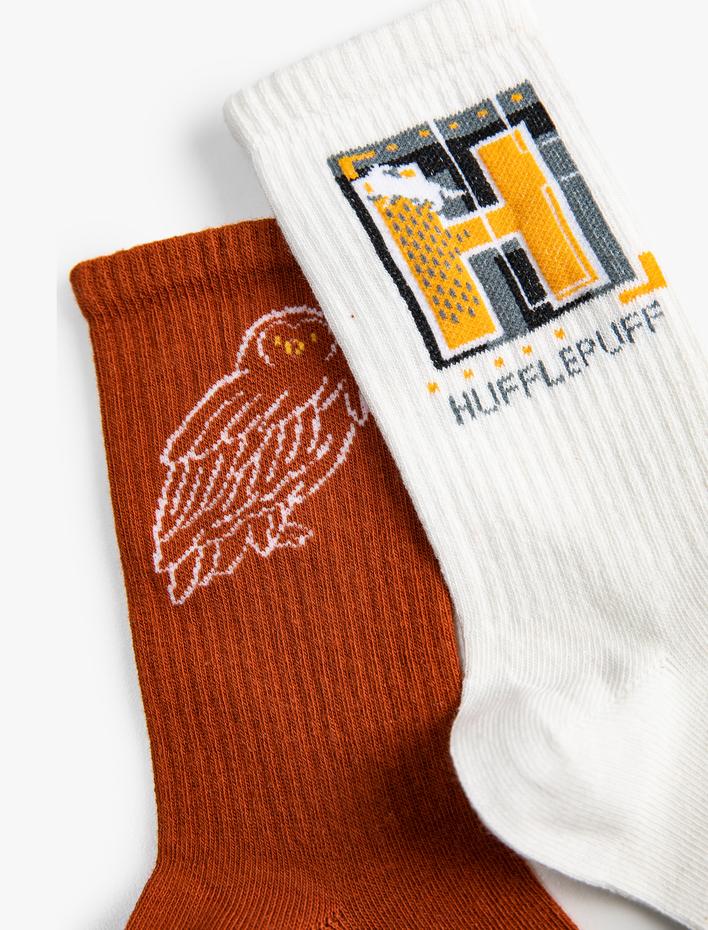 Kız Çocuk 2'li Harry Potter Baskılı Çorap Lisanslı