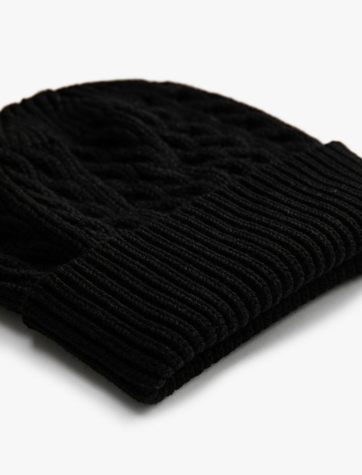 Erkek Basic Örgü Bere Katlama Detaylı