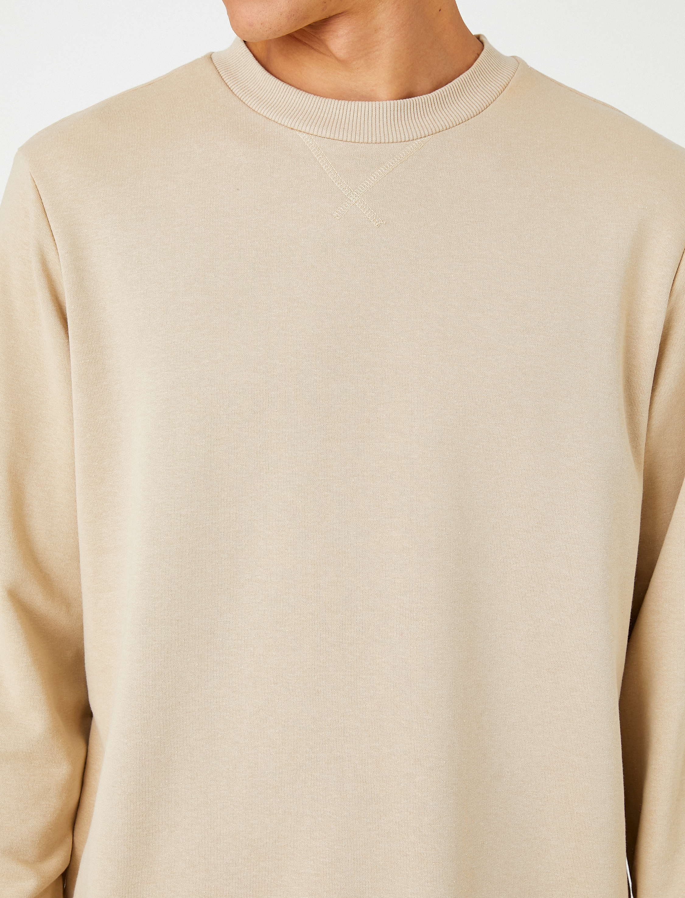   Basic Bisiklet Yaka Sweatshirt Uzun Kollu