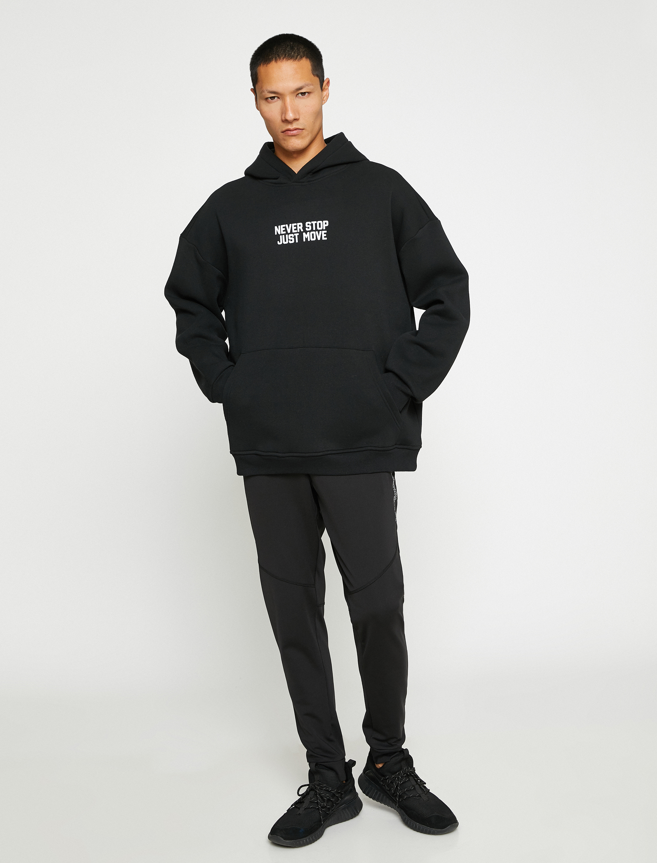   Basic Jogger Eşofman Altı Slogan Baskılı Dikiş Detaylı