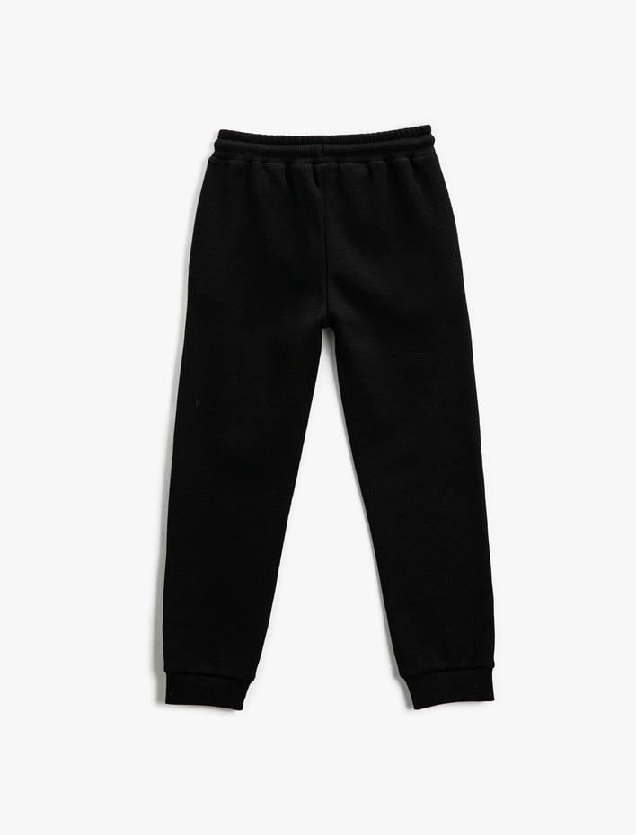 Erkek Çocuk Basic Jogger Eşofman Altı Beli Bağlamalı Cepli Gofre Dokulu