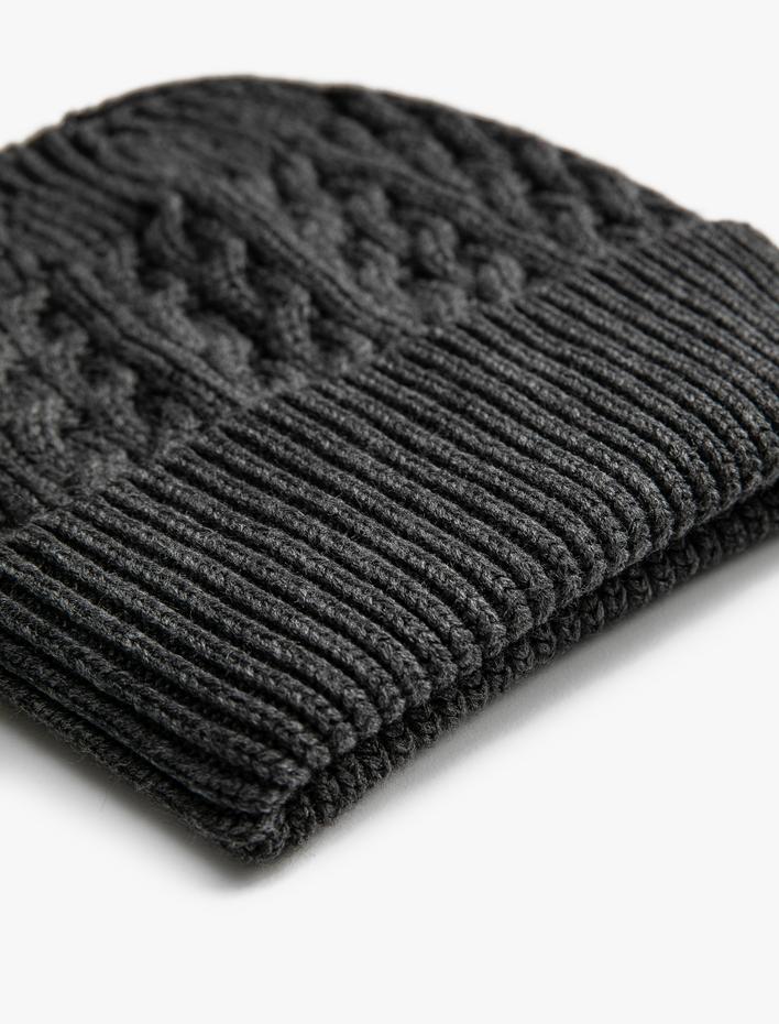 Erkek Basic Örgü Bere Katlama Detaylı