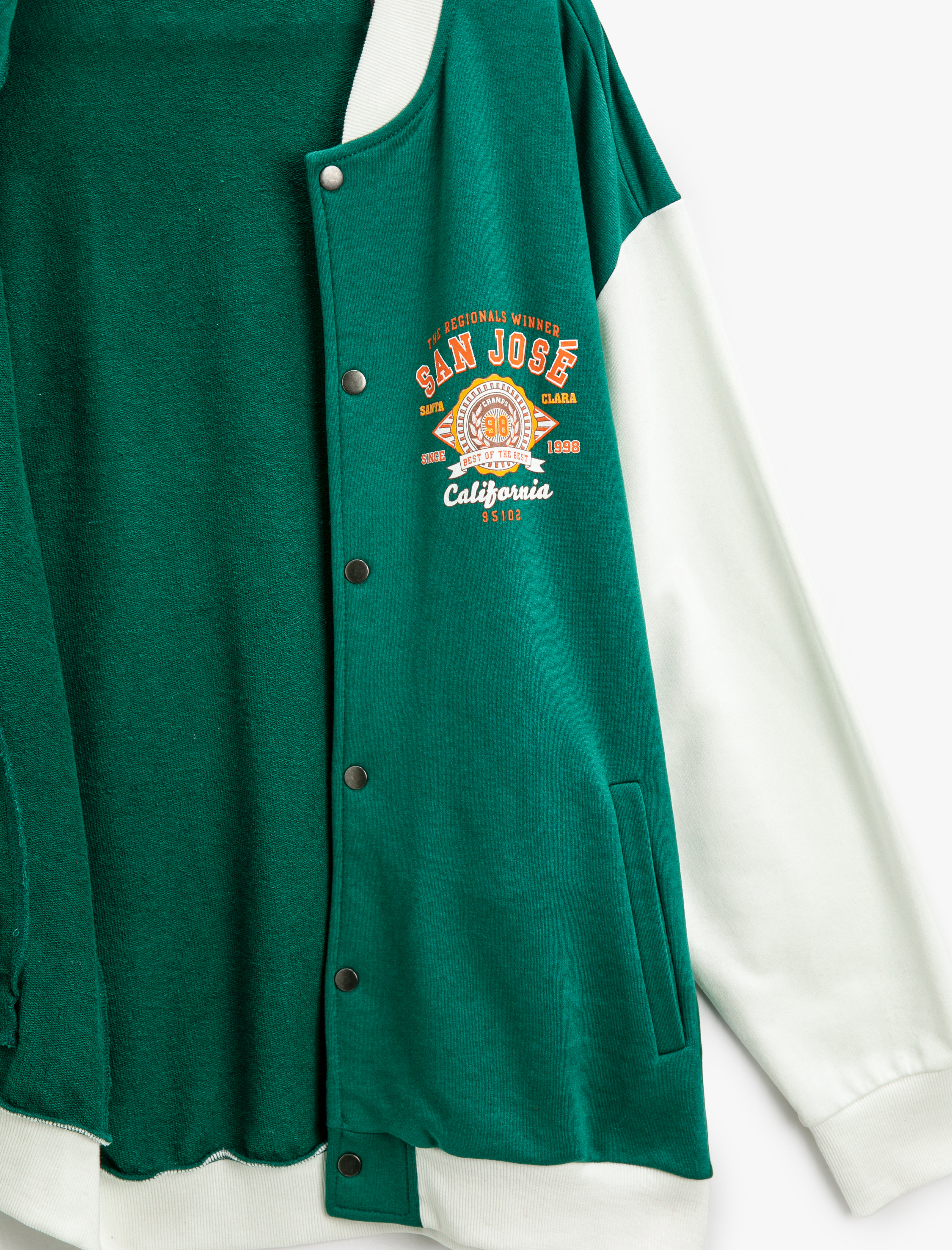   Kolej Ceket Bomber Yaka İşleme Detaylı Çıtçıt Düğmeli Cepli