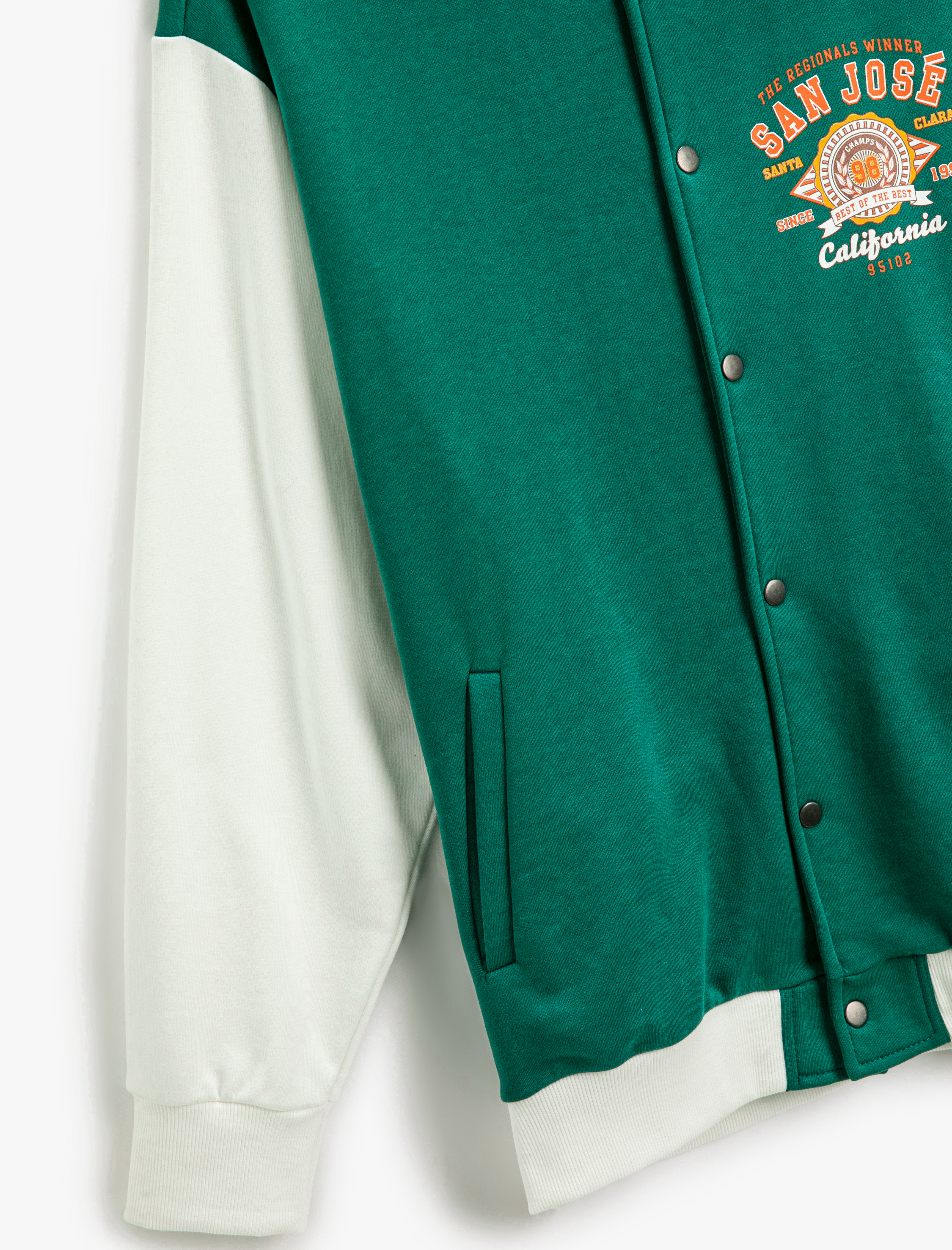   Kolej Ceket Bomber Yaka İşleme Detaylı Çıtçıt Düğmeli Cepli