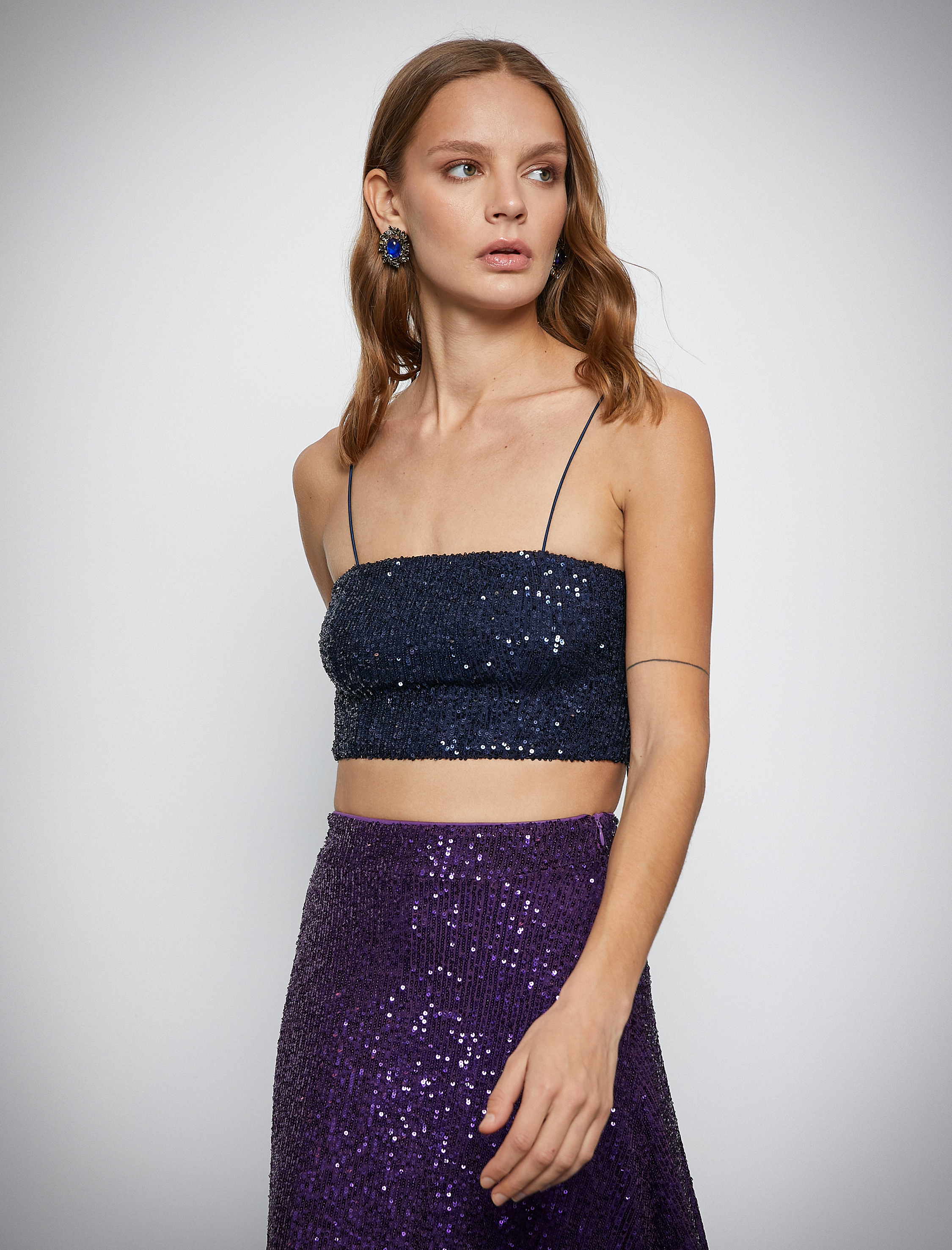   Melis Ağazat X Koton - İnce Askılı Payetli Büstiyer