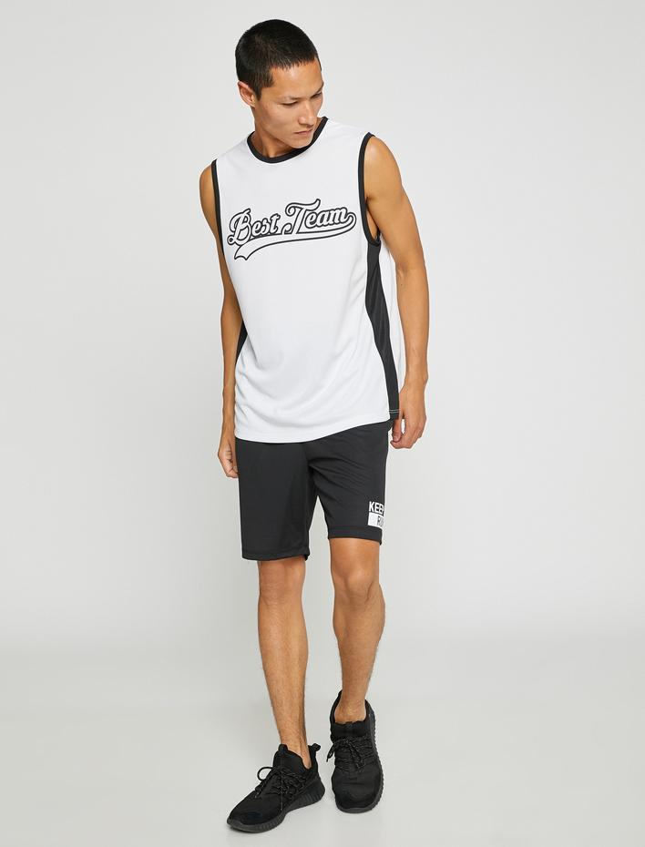  Sporcu Atleti Basketbol Baskılı Kolsuz Bisiklet Yaka Nefes Alan Kumaş