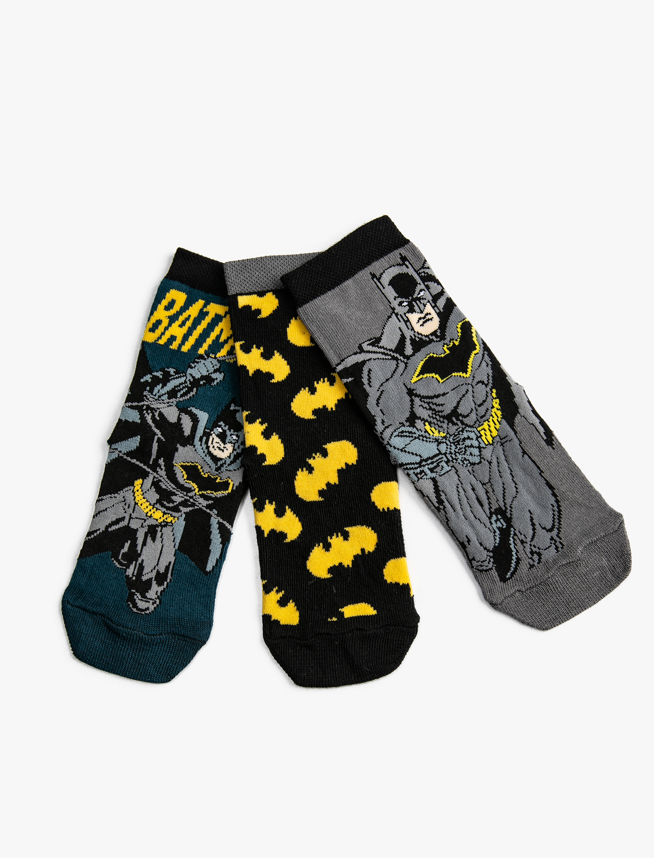  Erkek Çocuk 3'lü Batman Baskılı Çorap Seti Lisanslı