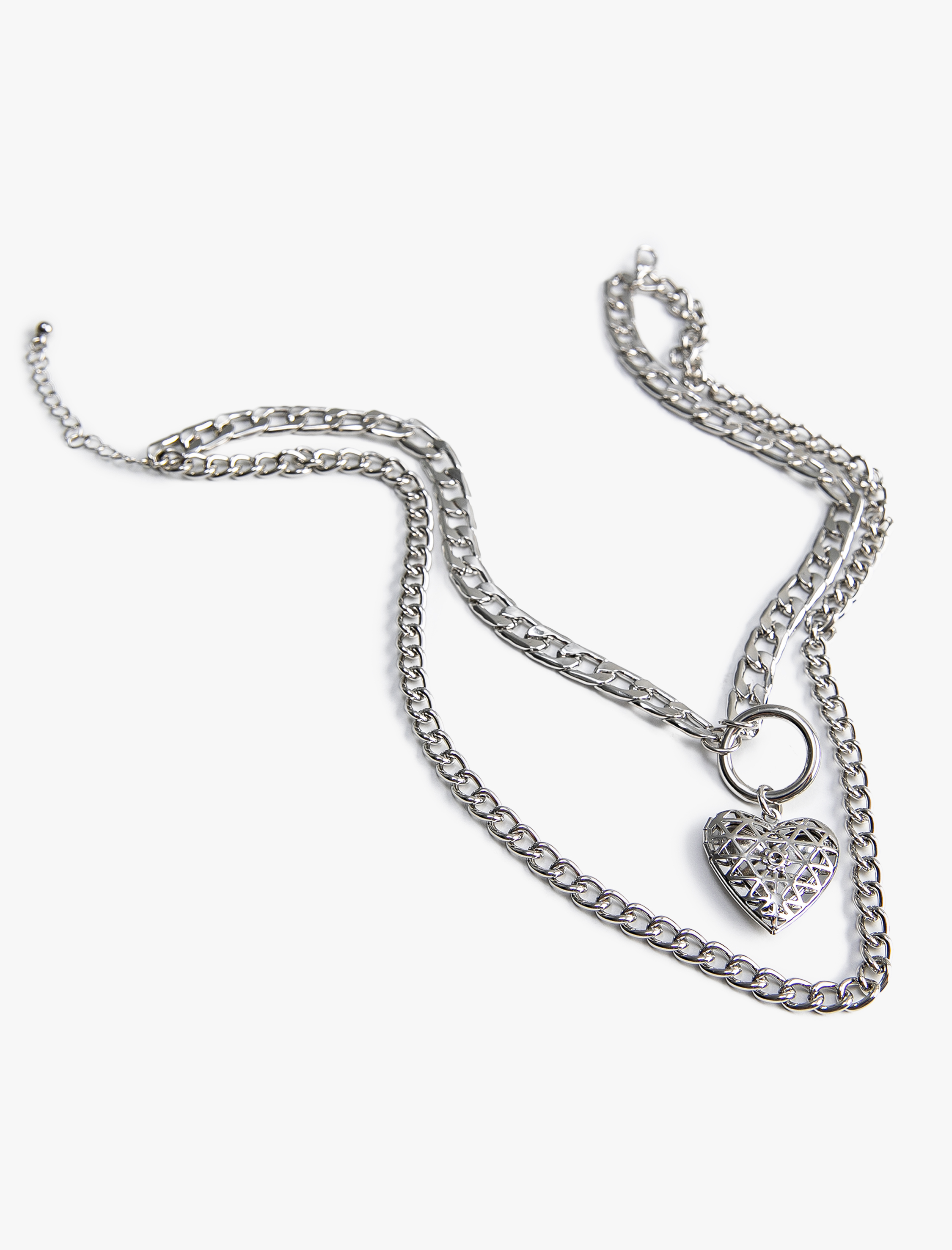  Kadın Kalp Şekilli Zincir Çelik Kolye