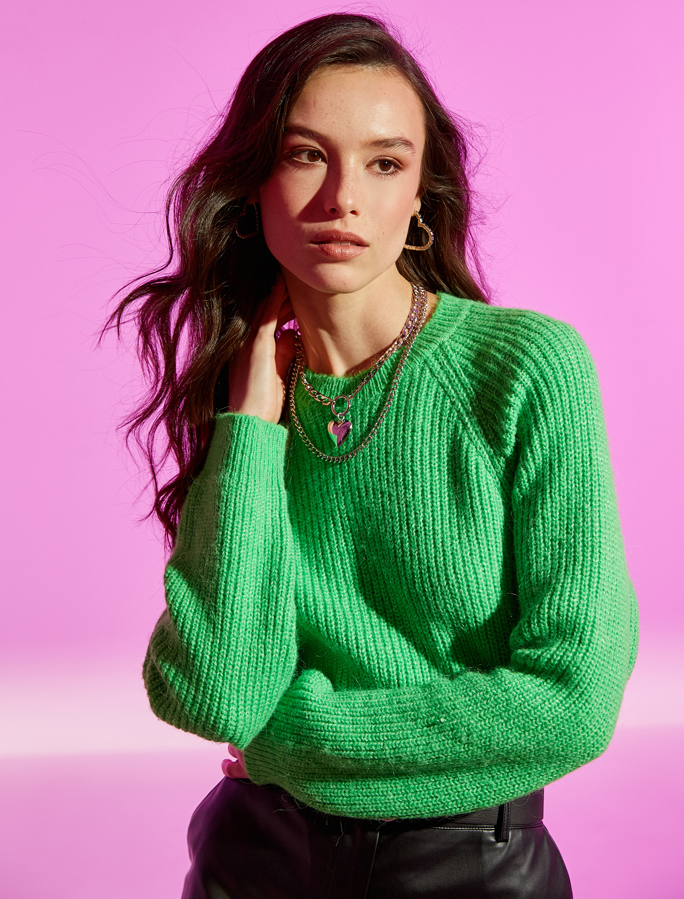  Kadın Kalp Şekilli Zincir Çelik Kolye