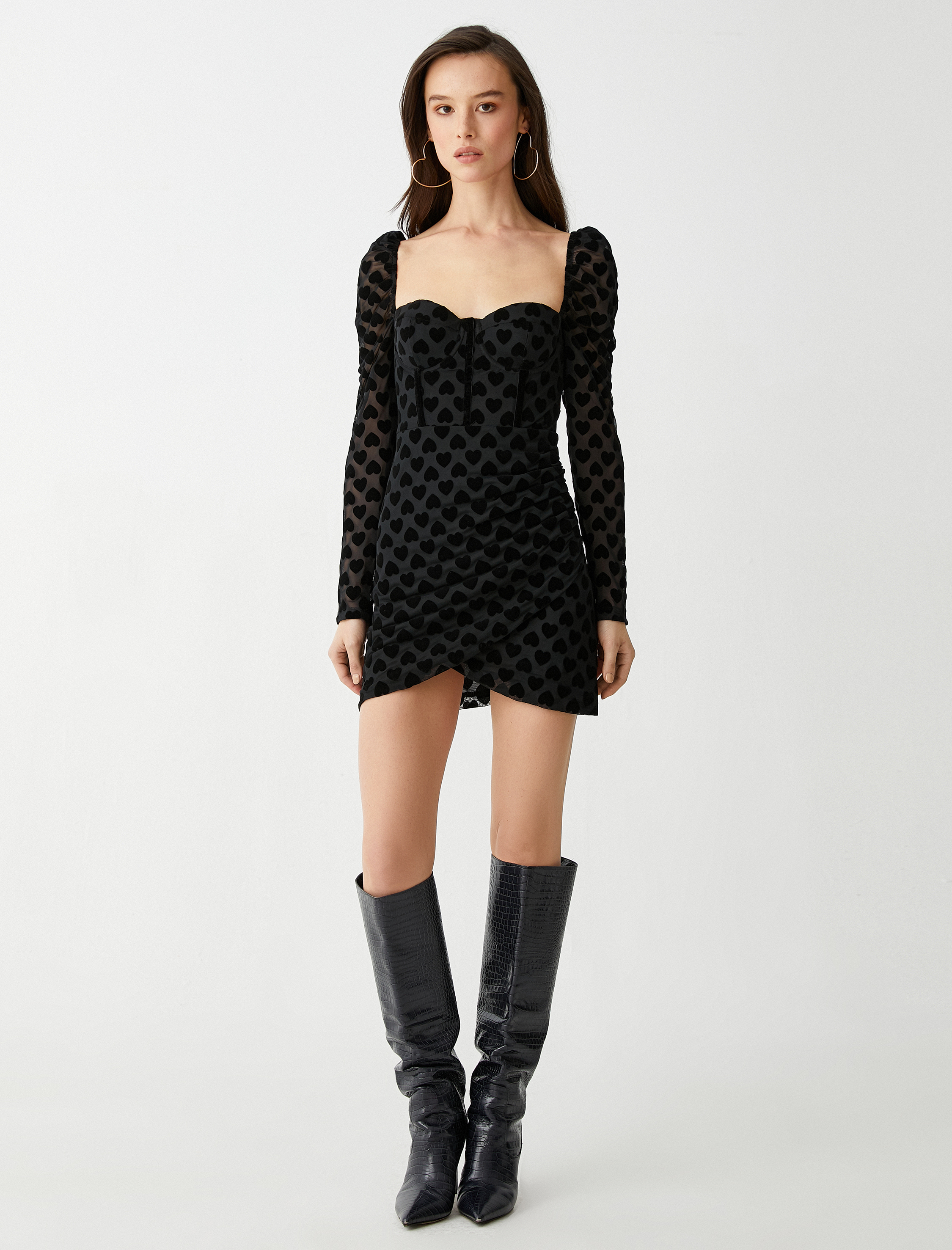   Korse Görünümlü Anvelop Mini Elbise