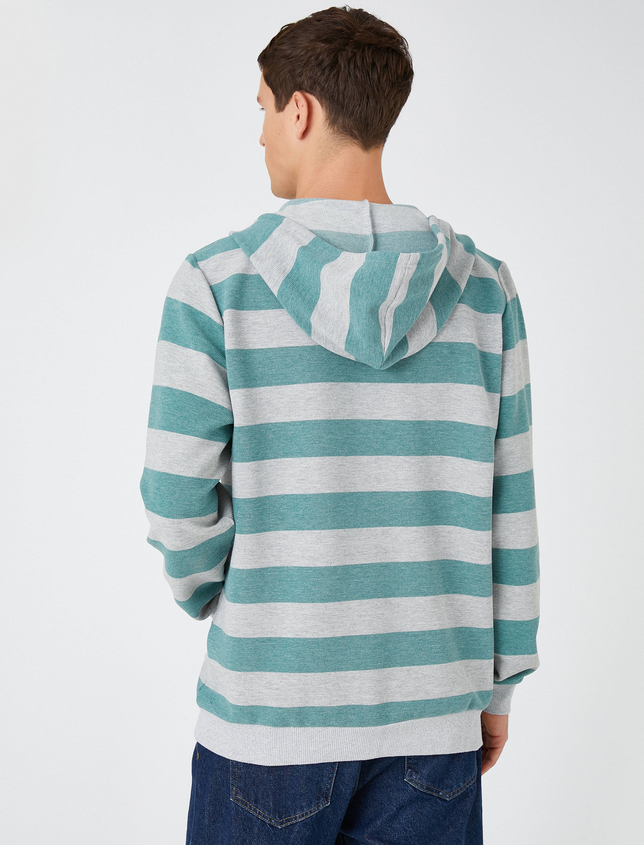   Basic Kapşonlu Sweatshirt Fermuarlı Cep Detaylı