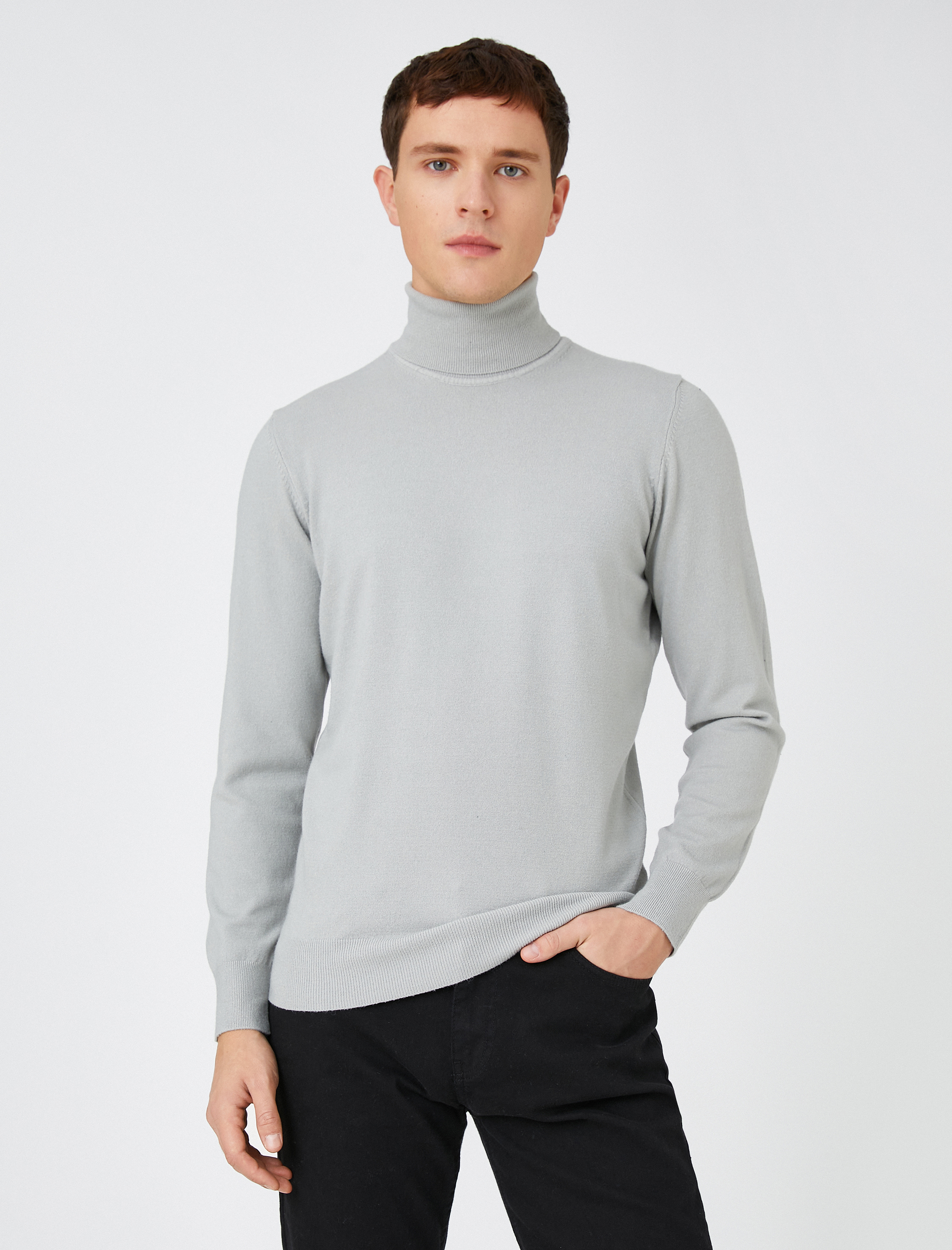   Basic Triko Kazak Balıkçı Yaka