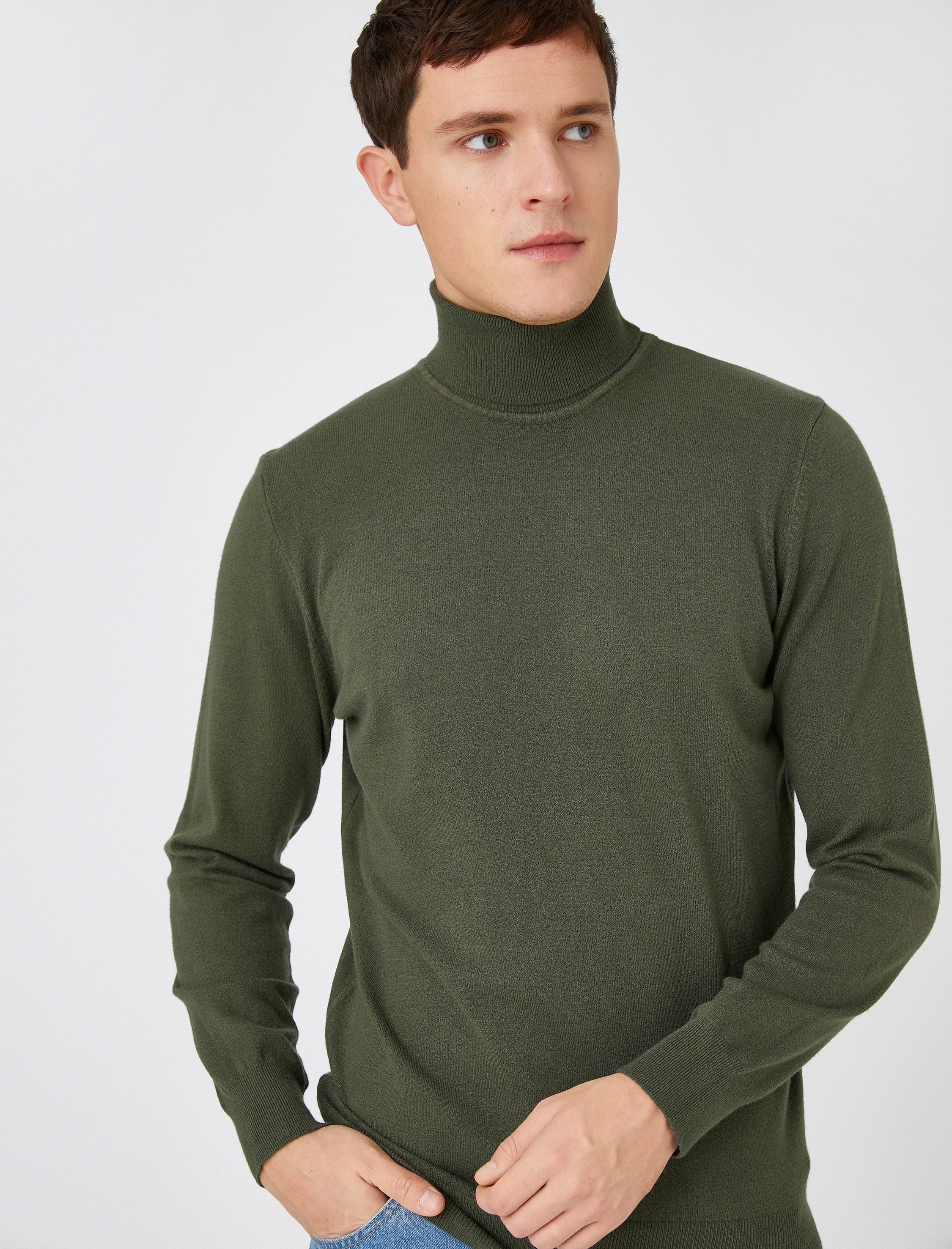   Basic Triko Kazak Balıkçı Yaka