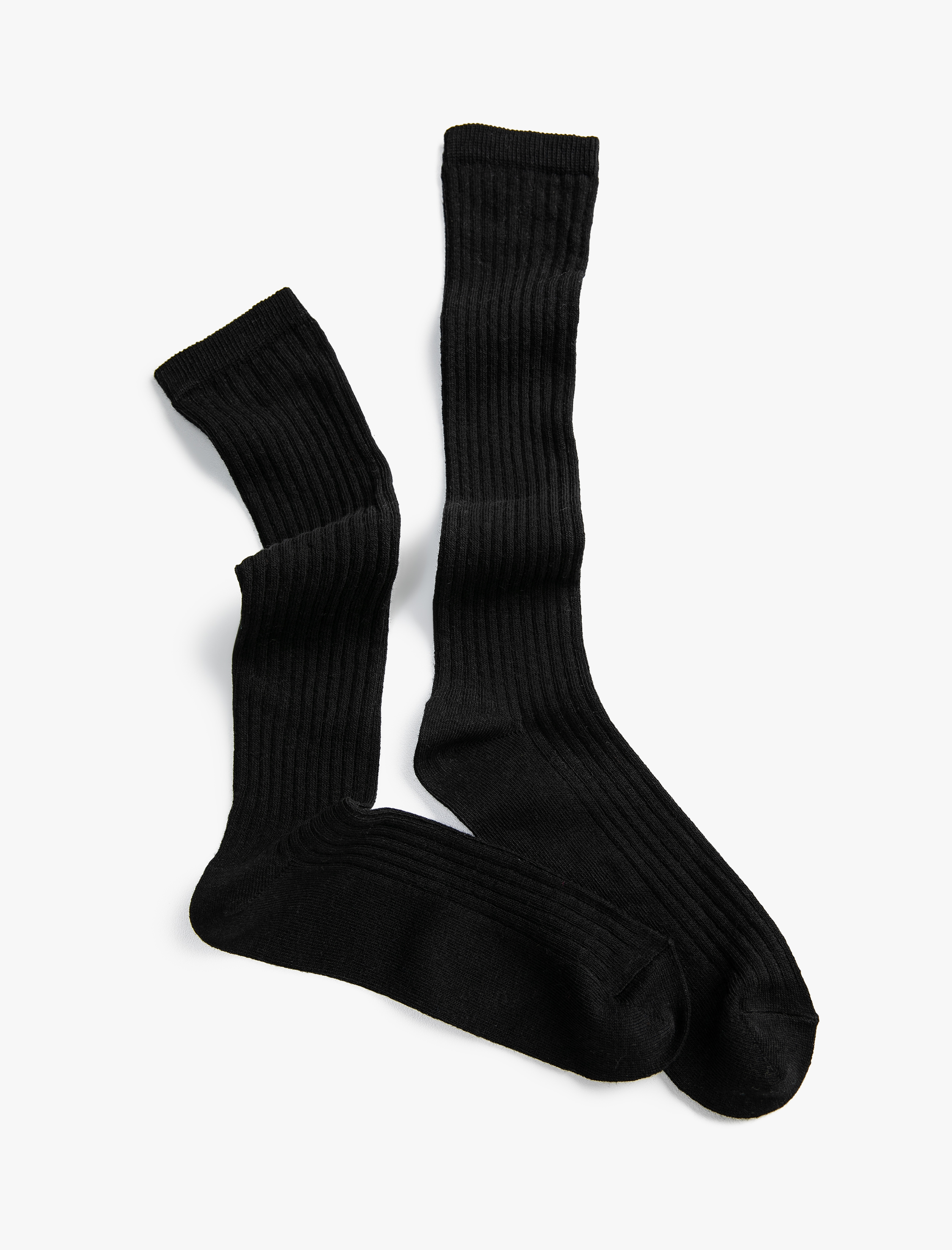  Kadın Basic Dizaltı Çorap Dokulu