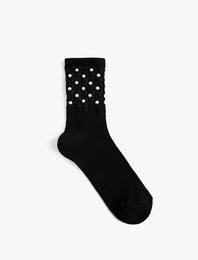 Basic Soket Çorap İnci Boncuk Detaylı