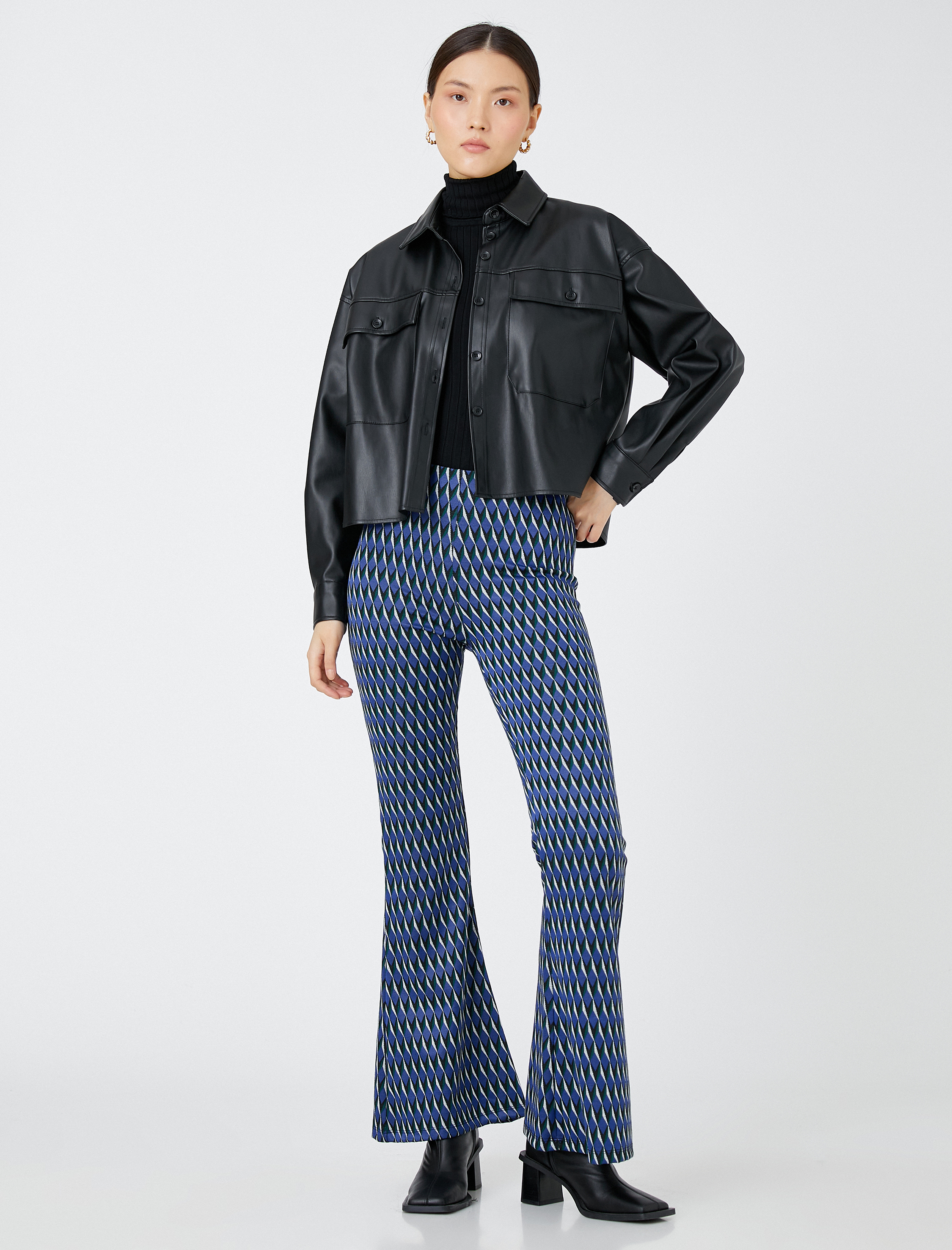   İspanyol Paça Tayt Yüksek Bel