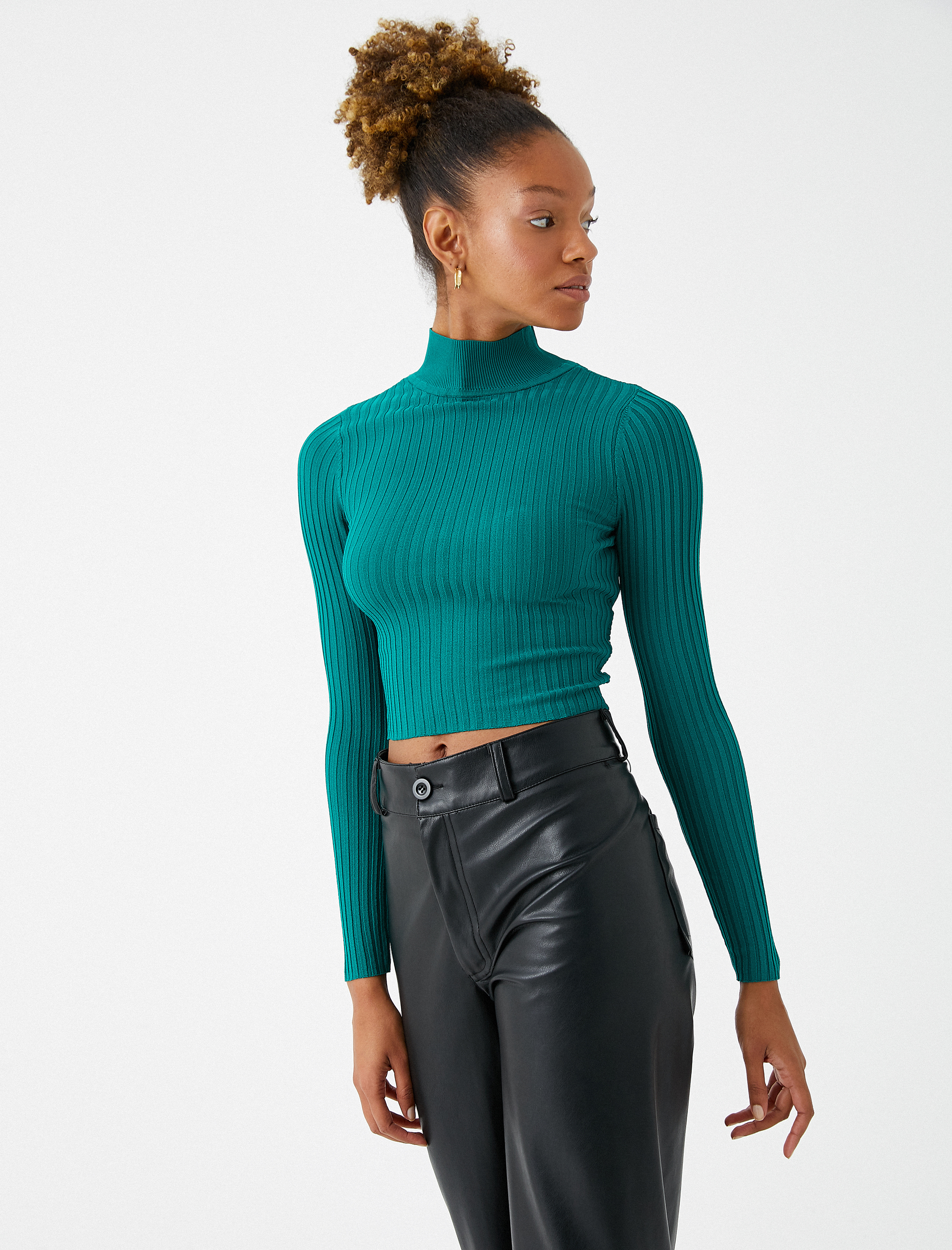   Balıkçı Yaka Kazak Triko Uzun Kollu