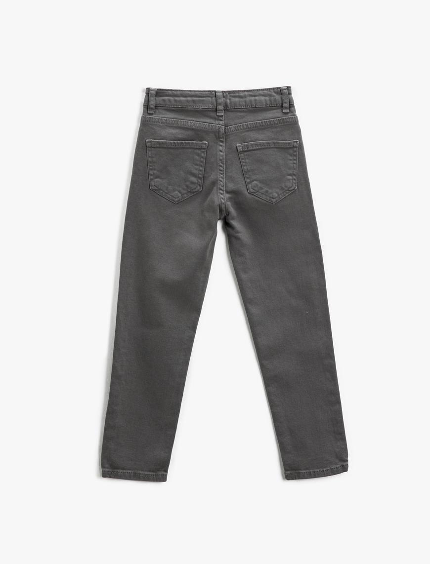  Erkek Çocuk Kot Pantolon Dar Paça Pamuklu - Slim Jean