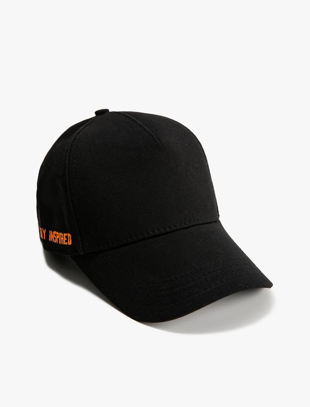 Erkek Basic Kep Şapka Slogan İşlemeli