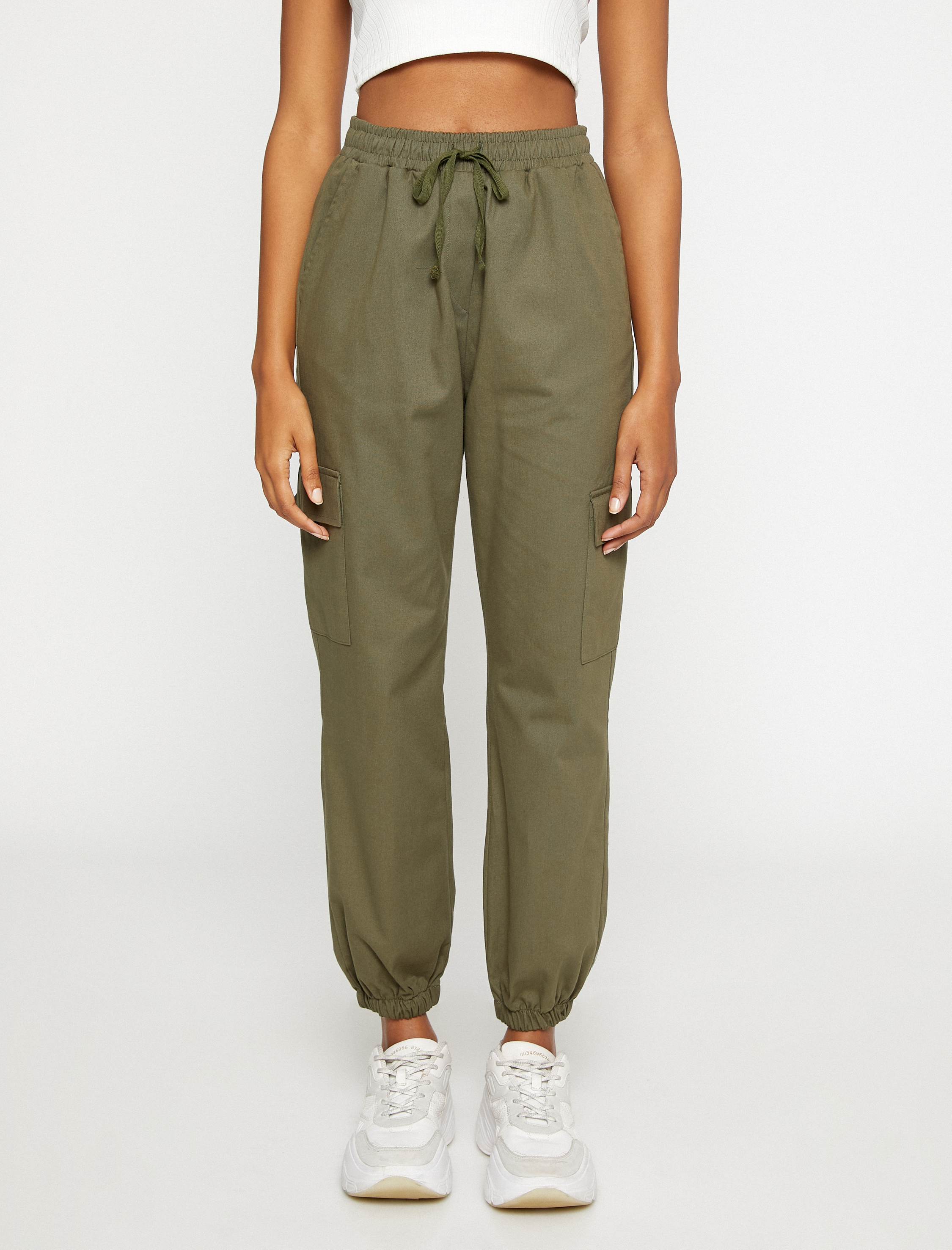   Kargo Pantolon Cep Detaylı Beli Bağlamalı