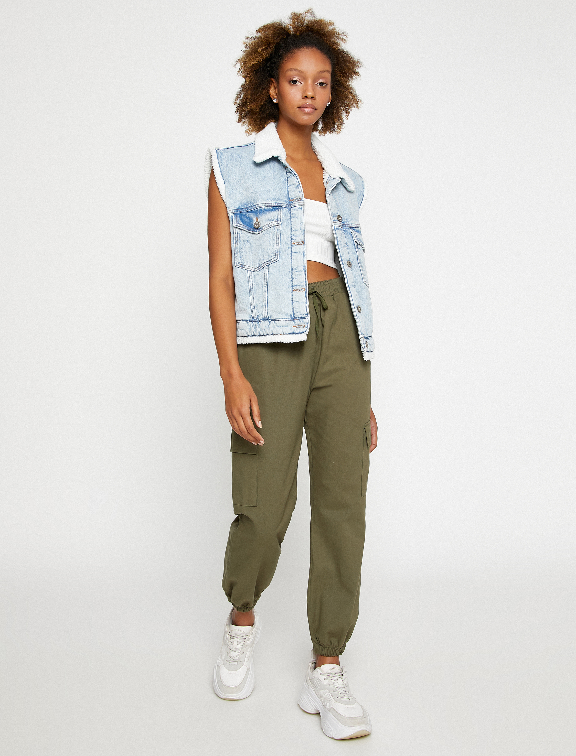   Kargo Pantolon Cep Detaylı Beli Bağlamalı