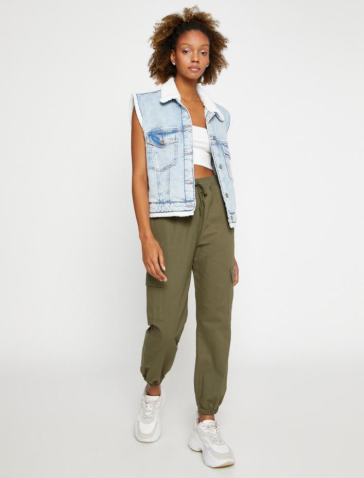  Kargo Pantolon Cep Detaylı Beli Bağlamalı