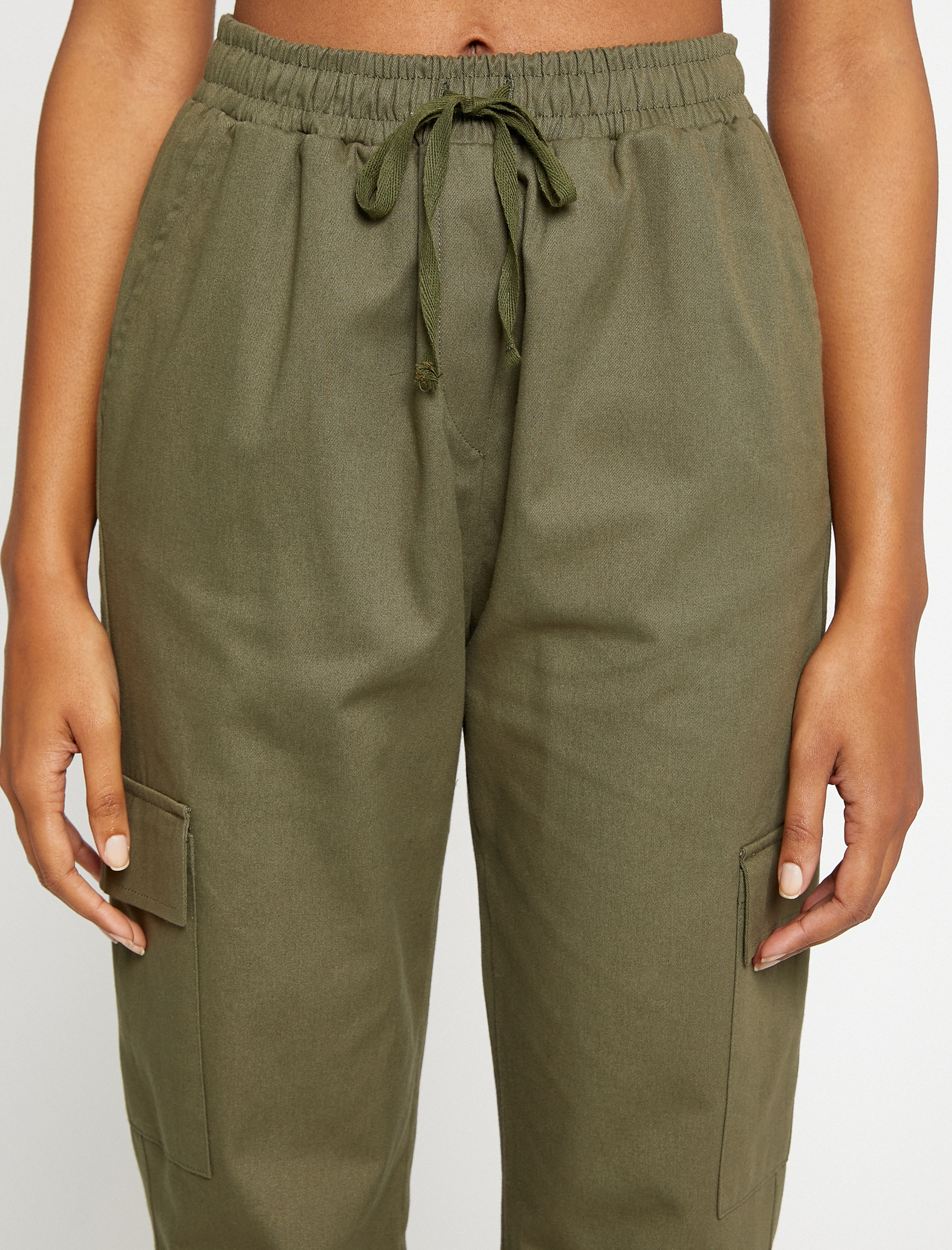   Kargo Pantolon Cep Detaylı Beli Bağlamalı