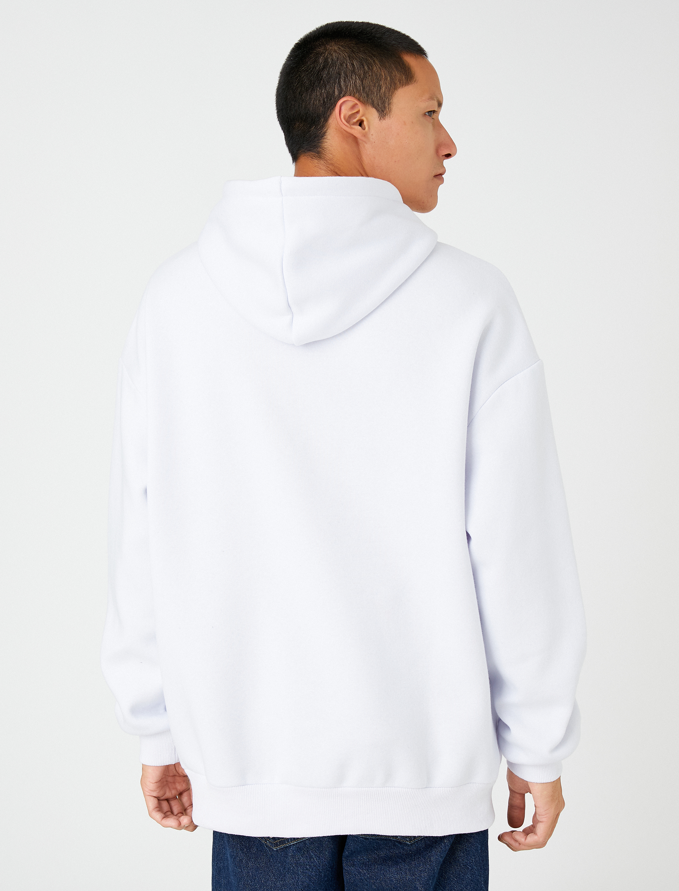   Kapşonlu Oversize Sweatshirt Şardonlu Kuru Kafa Baskılı
