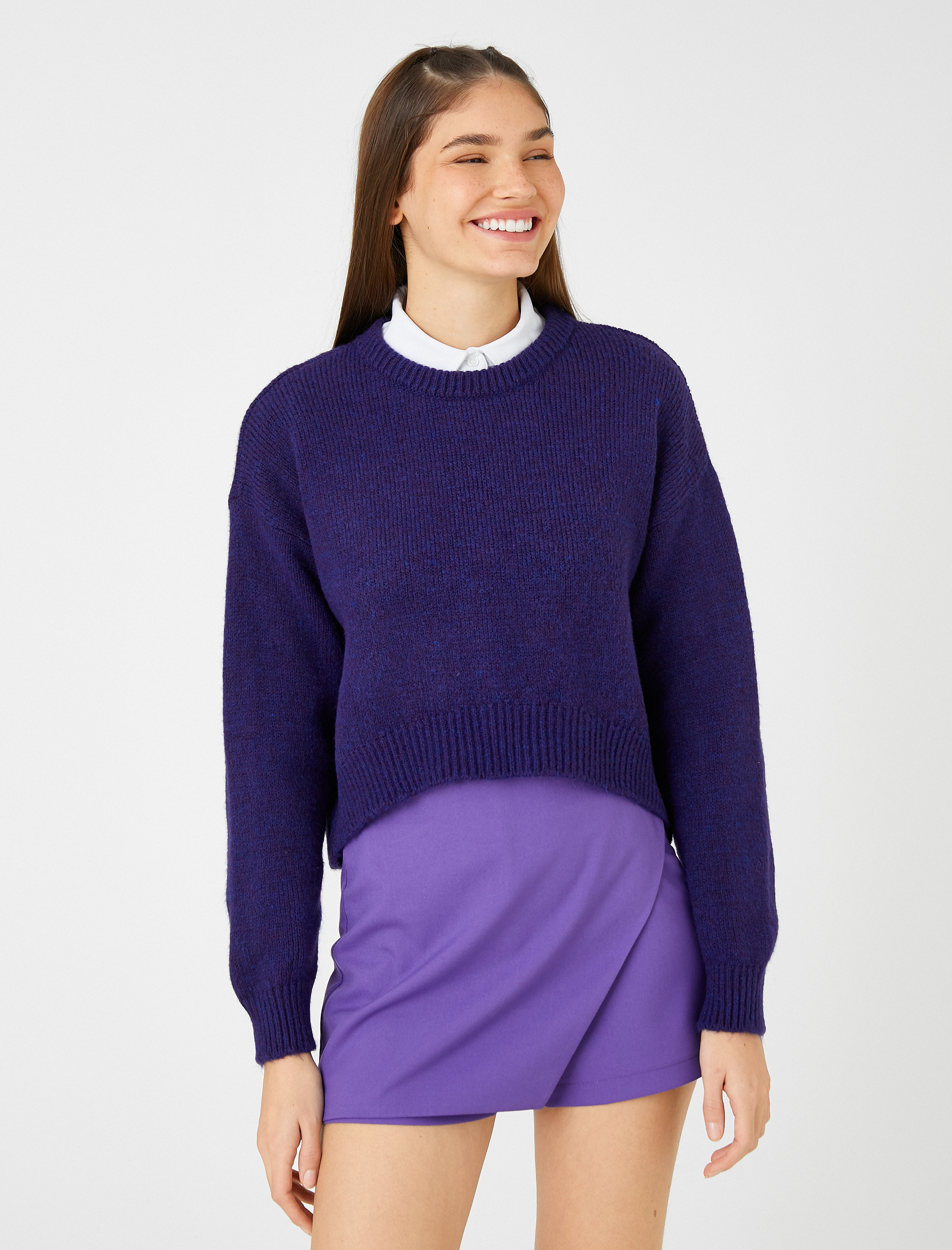   Bisiklet Yaka Triko Kazak Uzun Kollu