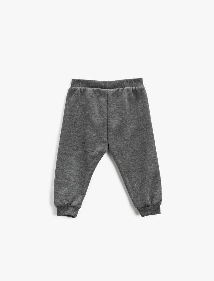 Erkek Bebek Jogger Eşofman Altı Düğme Detaylı Beli Lastikli