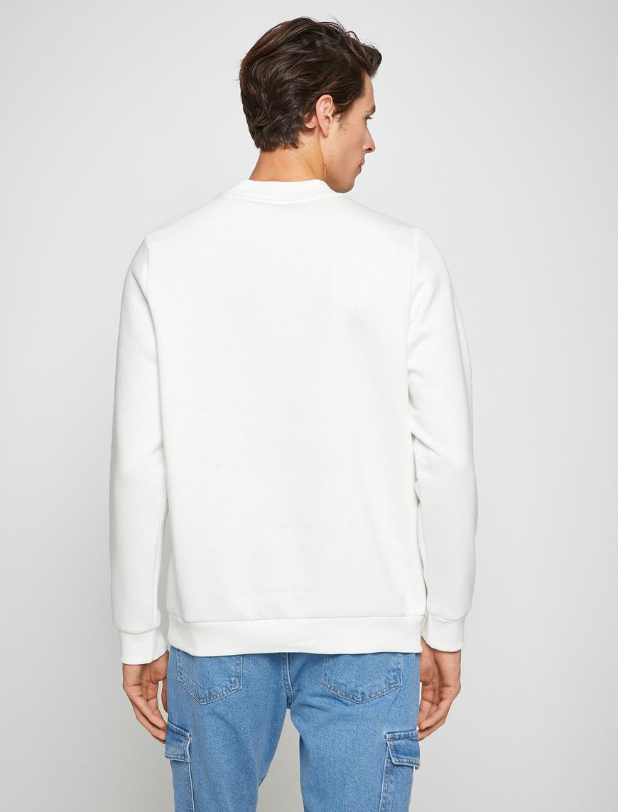   Basic Sweatshirt Şardonlu Yarım Balıkçı Yaka Uzun Kollu