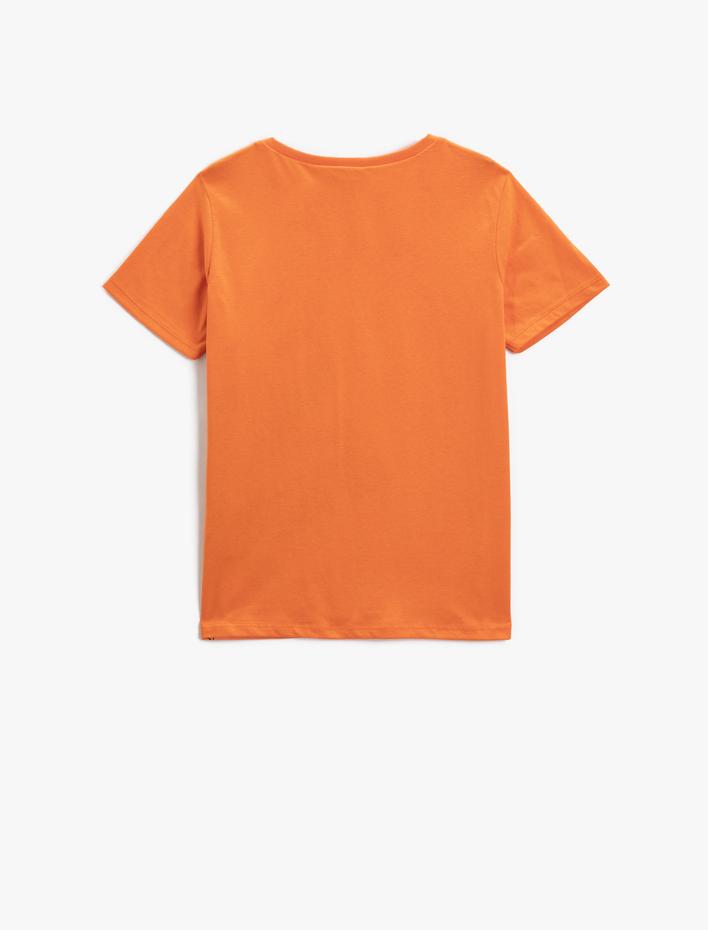 Erkek Çocuk Dinozor Baskılı Tişört Kısa Kollu Bisiklet Yaka Pamuklu