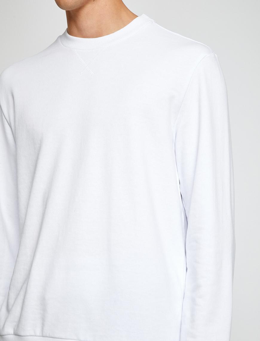   Basic Bisiklet Yaka Sweatshirt Uzun Kollu