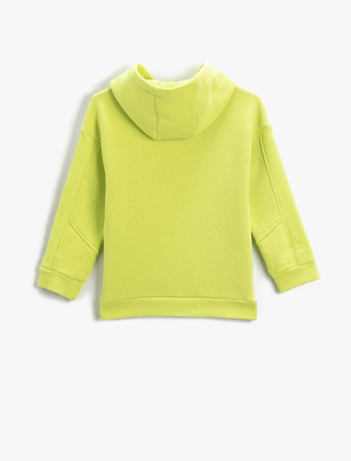 Erkek Çocuk Kapşonlu Sweatshirt Slogan Temalı Baskılı Uzun Kollu