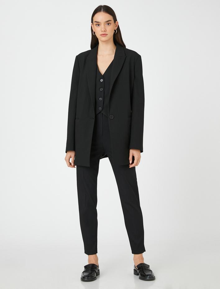  Cigarette Pantolon Yüksek Bel Cepli