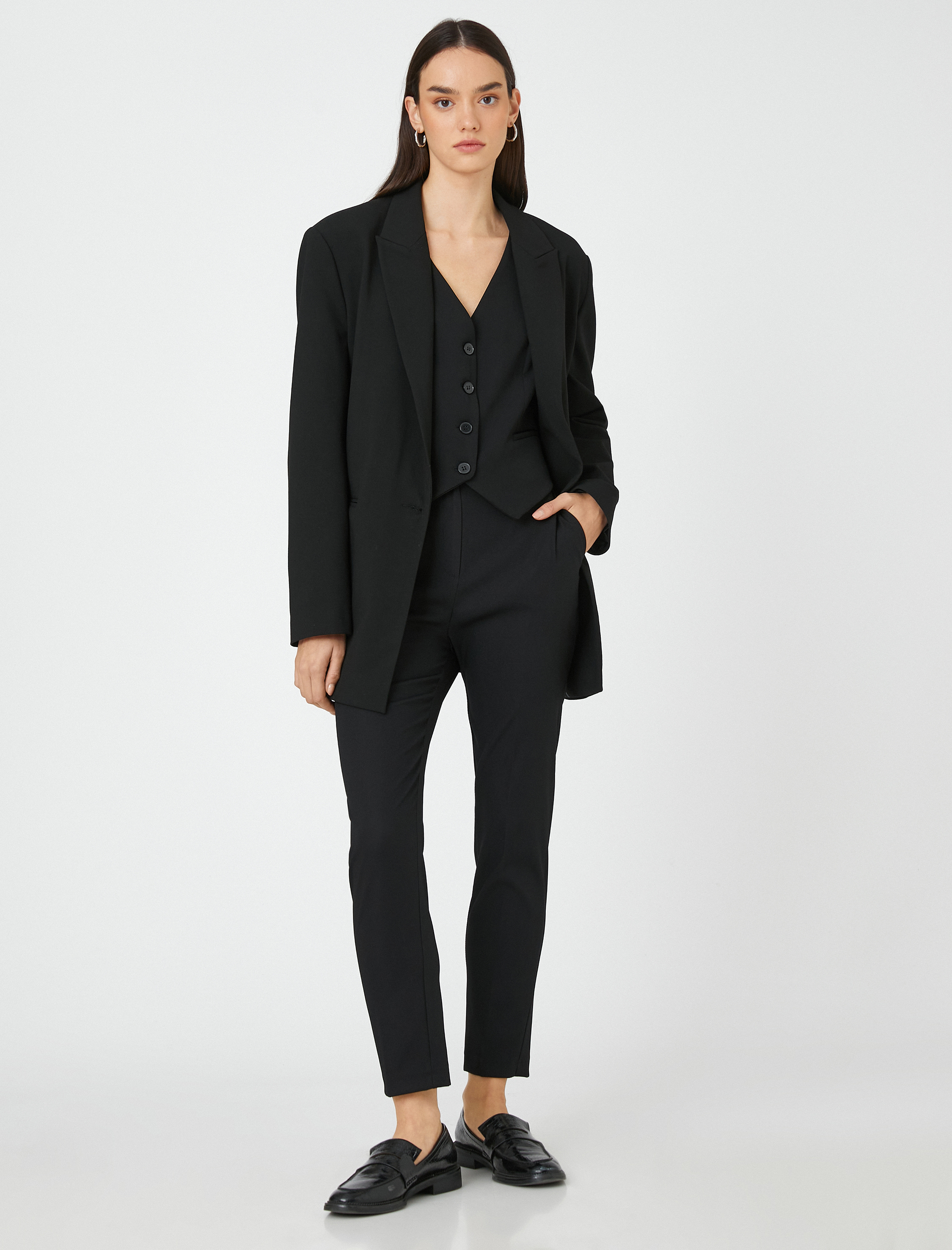   Cigarette Pantolon Yüksek Bel Cepli